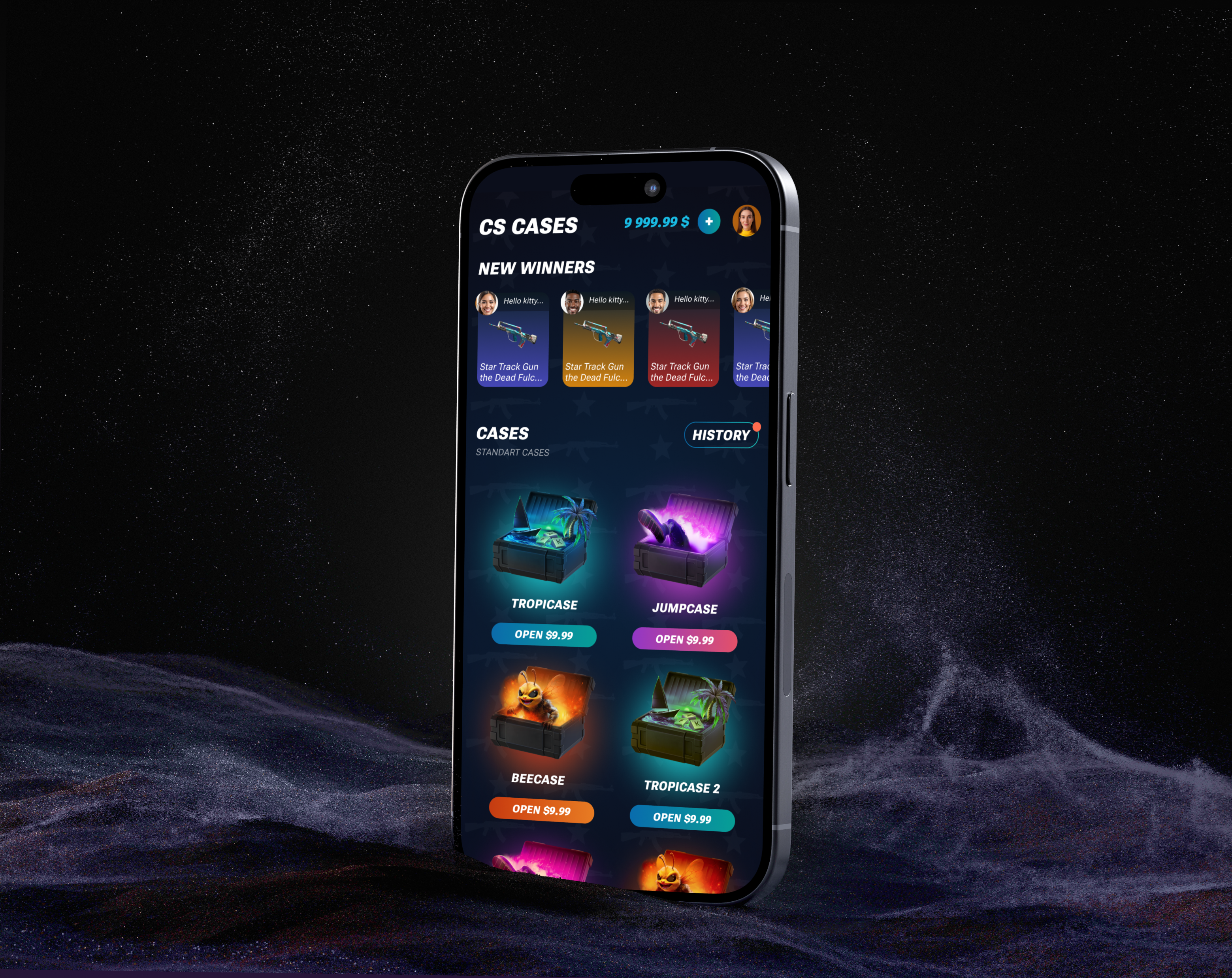 CS Cases lootbox mobile app concept