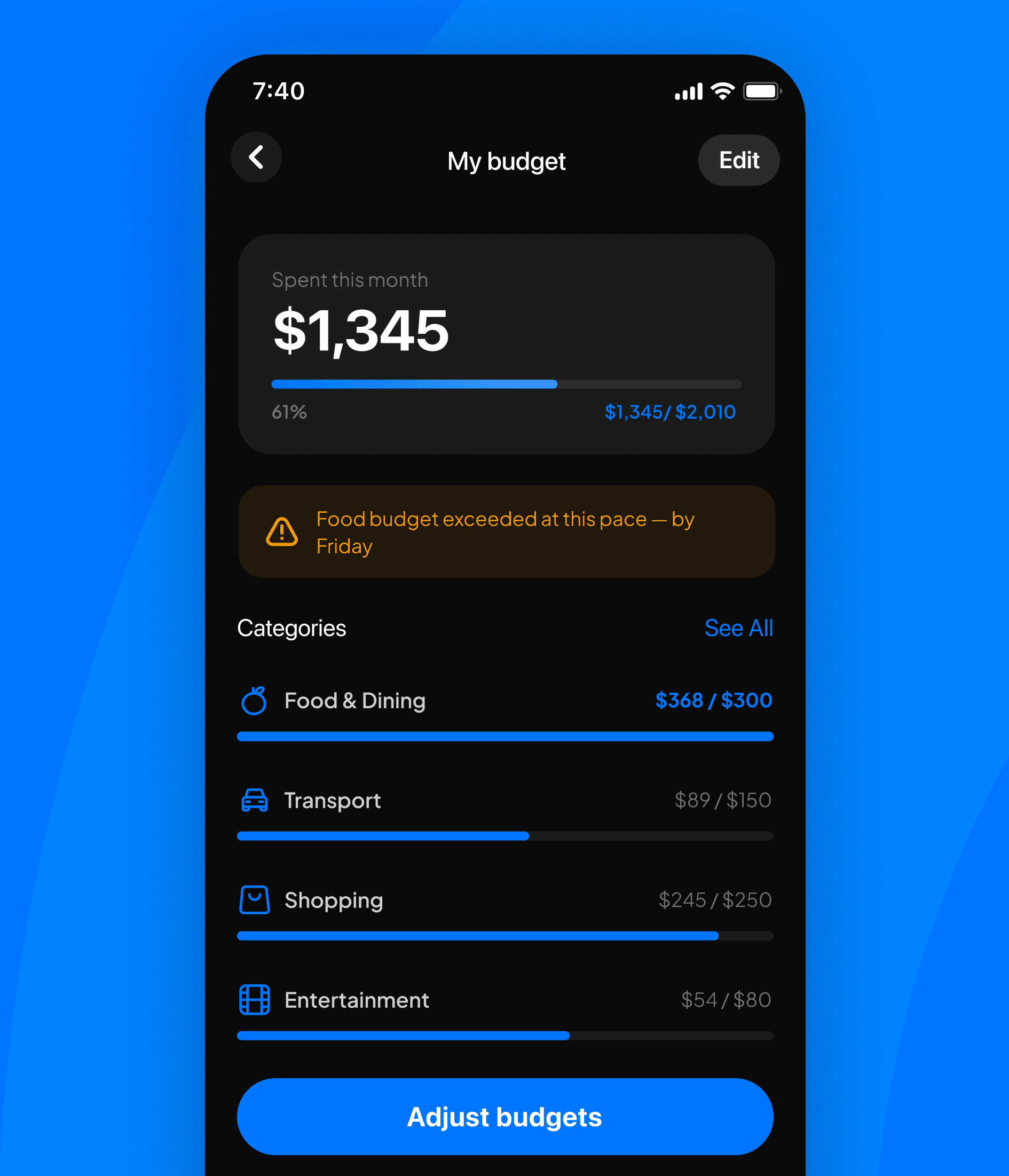 AI spending insight screen
